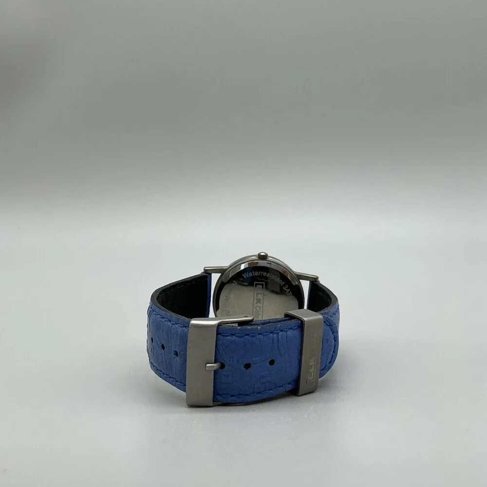 Mercedes-Benz CLK Cabrio Mens Watch 32mm White Blue Dial Blue Leather New Batt